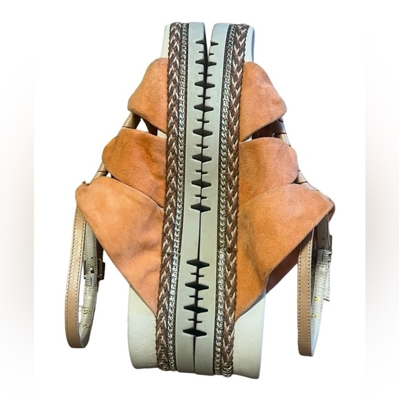 Amalfi by Rangoni Brent platform sandal in fiesta cashmere suede Made in Italy - Picture 6 of 10